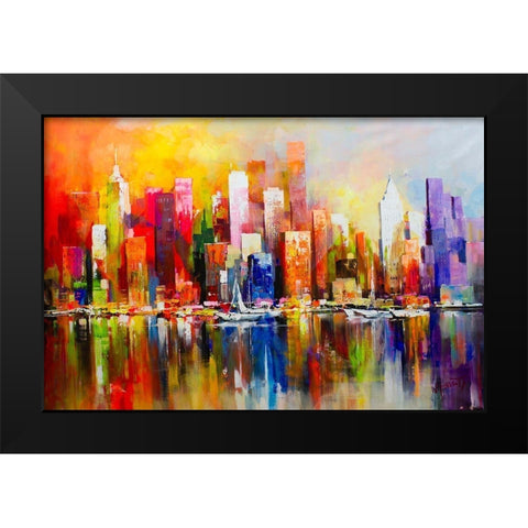 City view II Black Modern Wood Framed Art Print by Haenraets, Willem