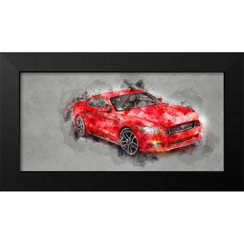 Red Car Black Modern Wood Framed Art Print by Hurk, James