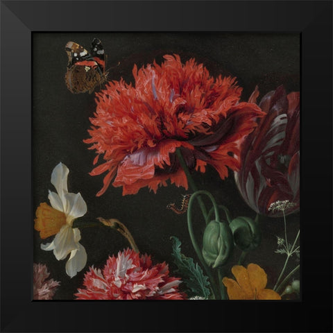 Classic Floral I Black Modern Wood Framed Art Print by Heem, JD