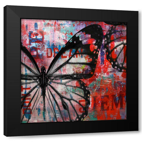Butterfly IV Black Modern Wood Framed Art Print with Double Matting by Baker, Micha