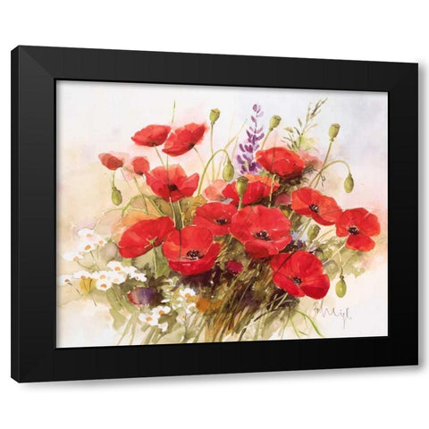 Flower composition III Black Modern Wood Framed Art Print by Heigl, Franz