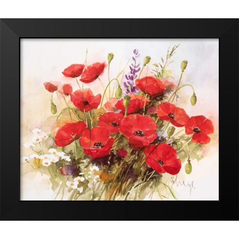Flower composition III Black Modern Wood Framed Art Print by Heigl, Franz