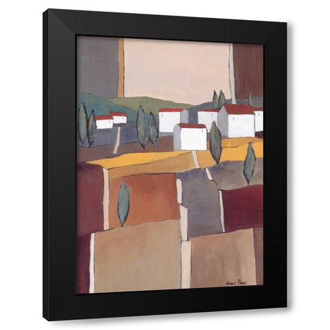 White houses I Black Modern Wood Framed Art Print with Double Matting by Paus, Hans