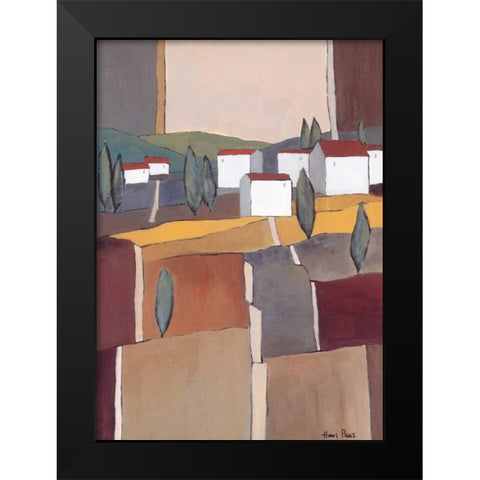 White houses I Black Modern Wood Framed Art Print by Paus, Hans