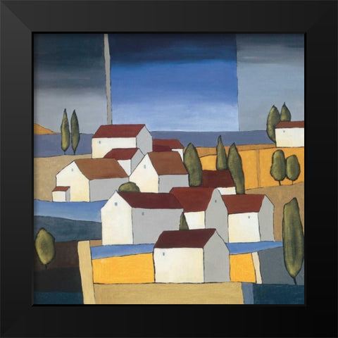 Village near the sea I Black Modern Wood Framed Art Print by Paus, Hans
