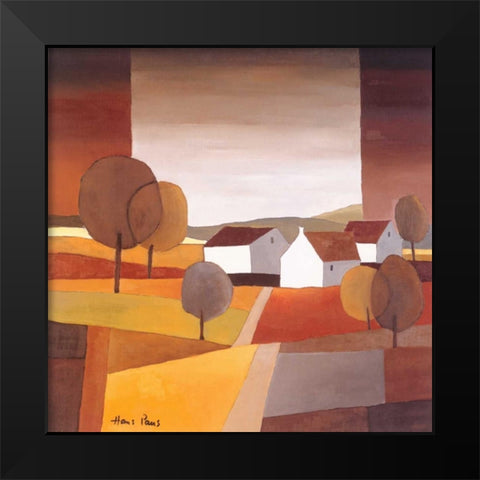 Along the road I Black Modern Wood Framed Art Print by Paus, Hans