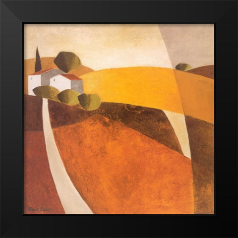 Country road I Black Modern Wood Framed Art Print by Paus, Hans