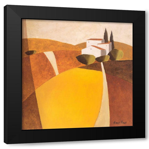 Country road II Black Modern Wood Framed Art Print with Double Matting by Paus, Hans