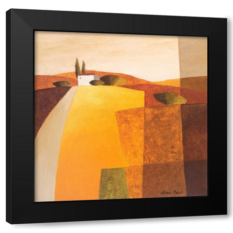 Country road III Black Modern Wood Framed Art Print with Double Matting by Paus, Hans