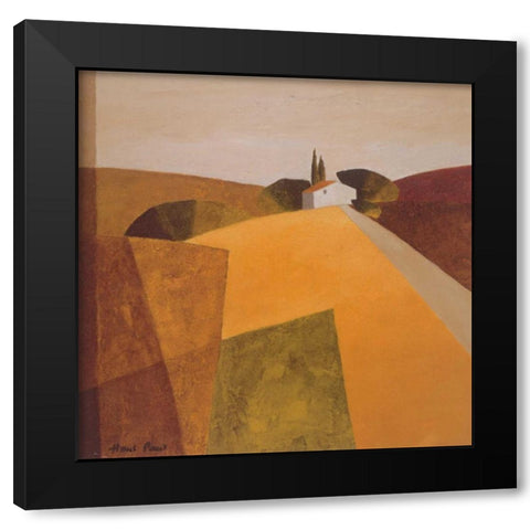 Country road IV Black Modern Wood Framed Art Print by Paus, Hans