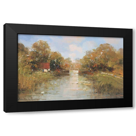 Aan de waterkant II Black Modern Wood Framed Art Print by de Haan, Rob