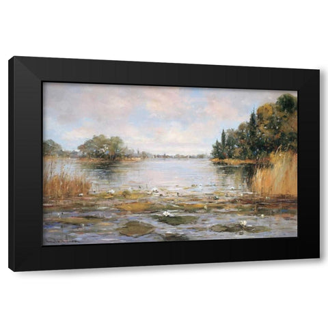 Aan de Waterkant III Black Modern Wood Framed Art Print by De Haan, Rob