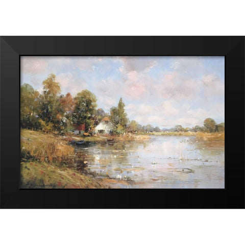 Aan de Waterkant IV Black Modern Wood Framed Art Print by De Haan, Rob