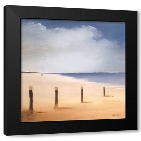 Along the beach I Black Modern Wood Framed Art Print by Paus, Hans