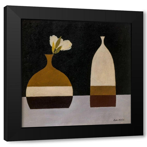 Simplicity IV Black Modern Wood Framed Art Print with Double Matting by Marini, Carlo