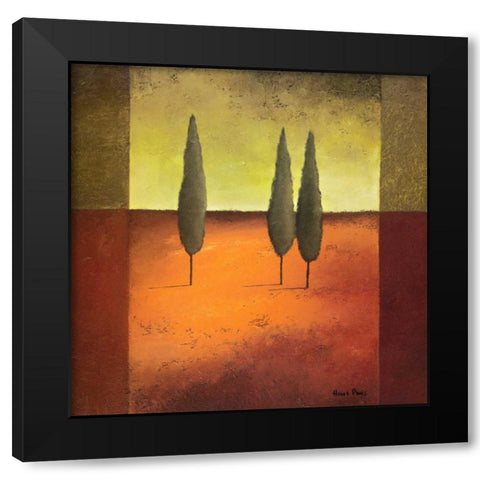 Trees IV Black Modern Wood Framed Art Print with Double Matting by Paus, Hans