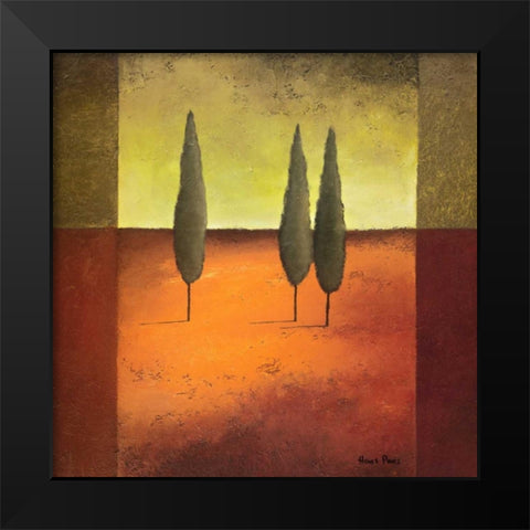 Trees IV Black Modern Wood Framed Art Print by Paus, Hans