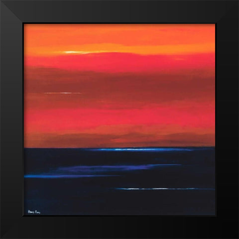Afterglow I Black Modern Wood Framed Art Print by Paus, Hans