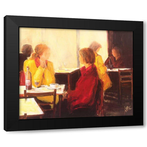 A good conversation I Black Modern Wood Framed Art Print with Double Matting by Roseboom, Jettie