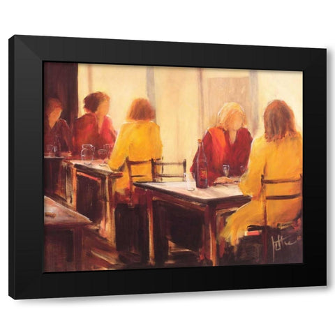 A good conversation II Black Modern Wood Framed Art Print with Double Matting by Roseboom, Jettie