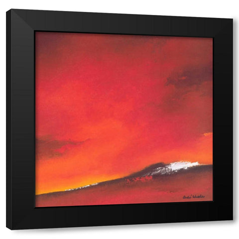 Waving line II Black Modern Wood Framed Art Print with Double Matting by Schrooten, Andre