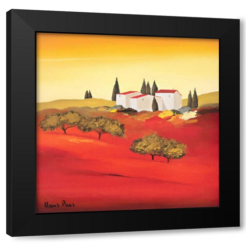 Tuscan red III Black Modern Wood Framed Art Print with Double Matting by Paus, Hans