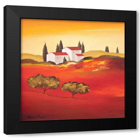 Tuscan red VI Black Modern Wood Framed Art Print with Double Matting by Paus, Hans