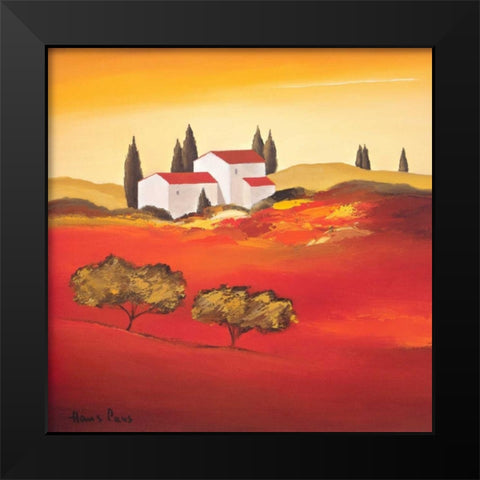 Tuscan red VI Black Modern Wood Framed Art Print by Paus, Hans