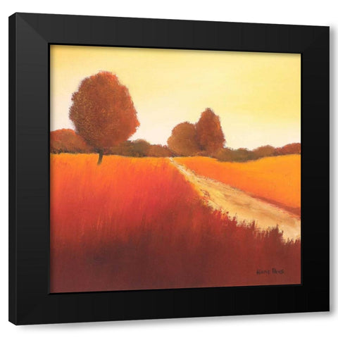 Scarlet Landscape I Black Modern Wood Framed Art Print with Double Matting by Paus, Hans