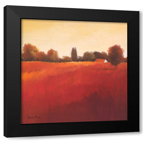 Scarlet Landscape III Black Modern Wood Framed Art Print by Paus, Hans