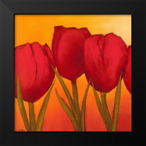 Be in full bloom I Black Modern Wood Framed Art Print by Schrooten, Andre