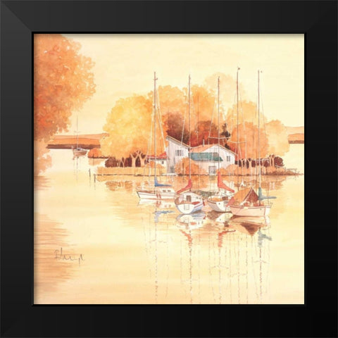 Seaside II Black Modern Wood Framed Art Print by Franz, Heigl