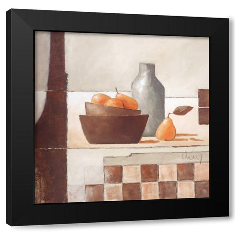Still life in grey I Black Modern Wood Framed Art Print by Heigl, Franz