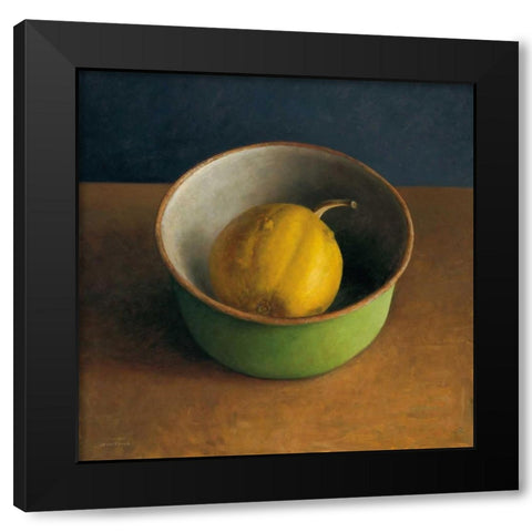 Green bowl I Black Modern Wood Framed Art Print by van Riswick, Jos