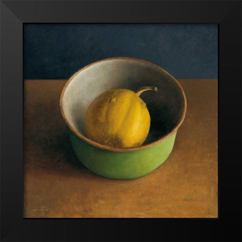 Green bowl I Black Modern Wood Framed Art Print by van Riswick, Jos