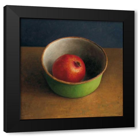 Green bowl II Black Modern Wood Framed Art Print with Double Matting by van Riswick, Jos