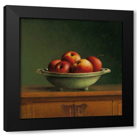 Apples Black Modern Wood Framed Art Print with Double Matting by van Riswick, Jos