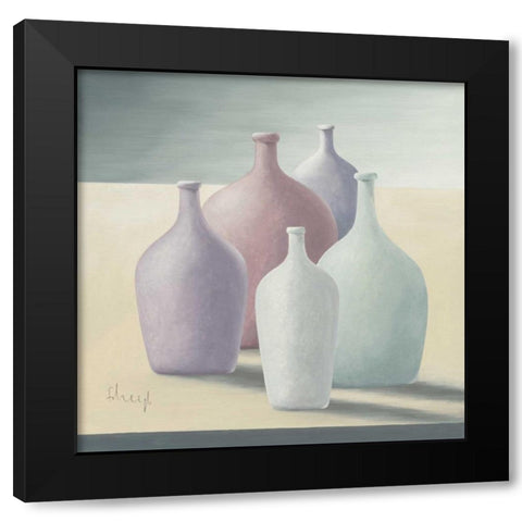 In a row I Black Modern Wood Framed Art Print by Heigl, Franz