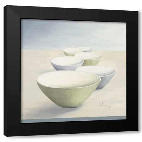 In a row II Black Modern Wood Framed Art Print with Double Matting by Heigl, Franz