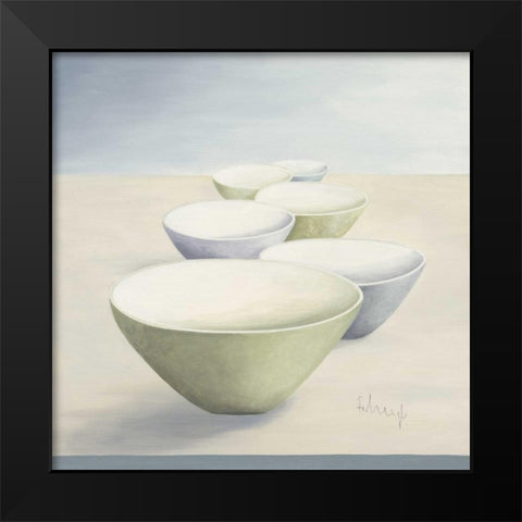 In a row II Black Modern Wood Framed Art Print by Heigl, Franz