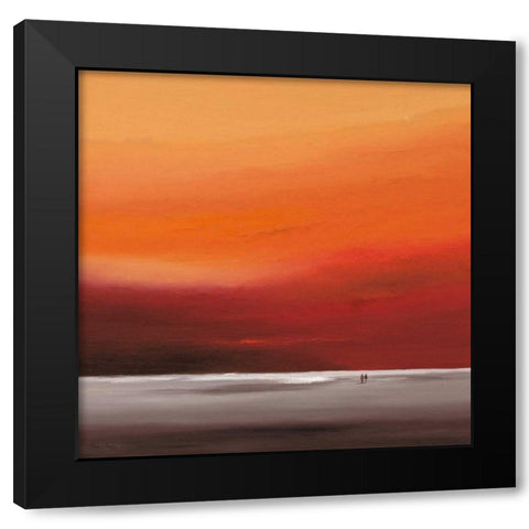 Attractive red II Black Modern Wood Framed Art Print by Paus, Hans
