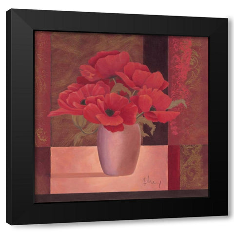 Composition in red II Black Modern Wood Framed Art Print by Paus, Hans