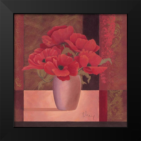 Composition in red II Black Modern Wood Framed Art Print by Paus, Hans