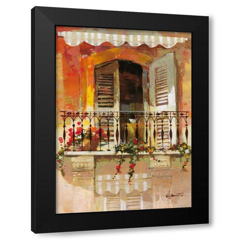 Balcony I Black Modern Wood Framed Art Print by Haenraets, Willem