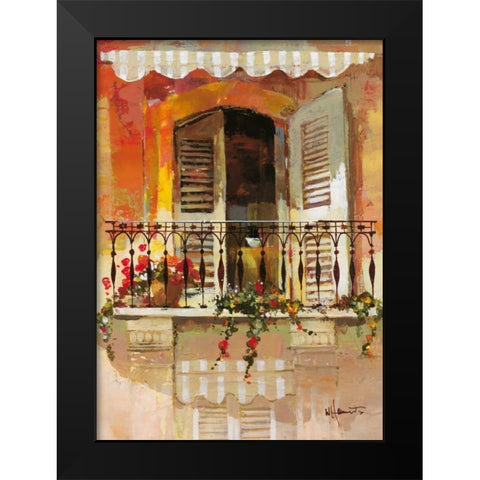 Balcony I Black Modern Wood Framed Art Print by Haenraets, Willem