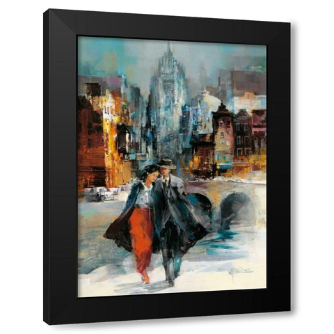 Romance I Black Modern Wood Framed Art Print with Double Matting by Haenraets, Willem