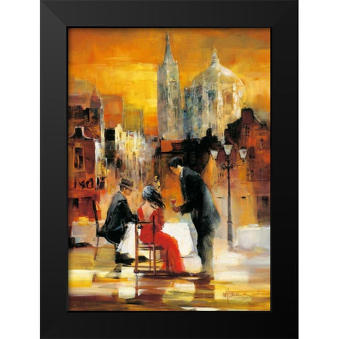 Romance II Black Modern Wood Framed Art Print by Haenraets, Willem