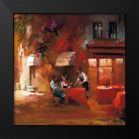 Dinner for two III Black Modern Wood Framed Art Print by Haenraets, Willem