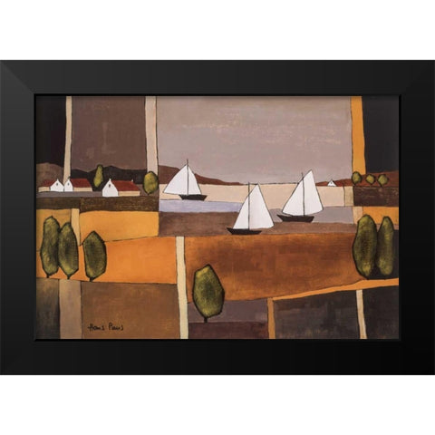 Skyline I Black Modern Wood Framed Art Print by Paus, Hans