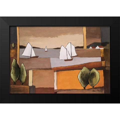 Skyline II Black Modern Wood Framed Art Print by Paus, Hans